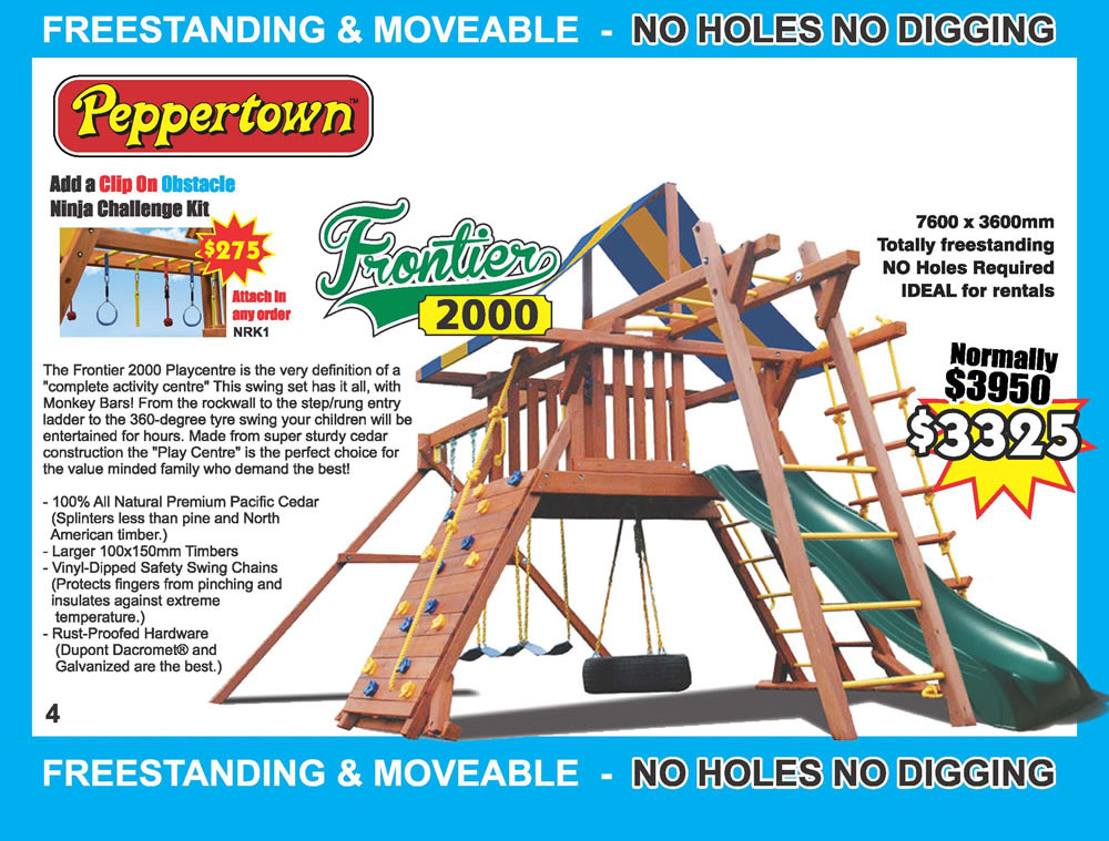 Frontier Playcentres USA Designed Play Forts from Peppertown